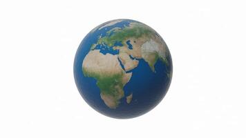 A rendered image of the earth globe showing africa, europe and asia on a white background photo