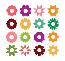 Colorful Flower Icon Set. Flat Floral Elements for Nature, Spring, Decoration, and Botanical Design Projects vector
