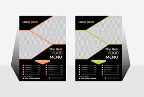 Stylish Modern Restaurant Menu Design Template for Fast Food, Featuring Two Color Options, Clean and Appealing Layout vector