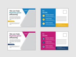 Professional Postcard Templates for Business Growth Efficient Marketing Design in Blue and Pink - Professional digital artwork with vibrant colors and detailed composition vector