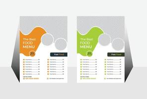 Appealing Modern Fast Food Menu Design Template with 15 Discount, Vibrant Colors, and Placeholders for Images vector