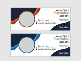 Sleek and Modern Digital Marketing Expert Banner Design Template for Online Promotion - Professional digital artwork with vibrant colors and detailed composition vector
