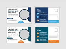 Professional and Modern Business Postcard Templates for Efficient Growth, Featuring Blue and Orange Design - Professional digital artwork with vibrant colors and detailed composition vector