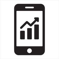 Smartphone displaying business chart data graphic vector