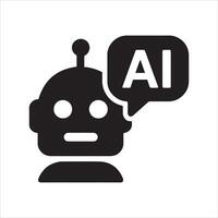 Ai robot head with speech bubble modern technology banner vector