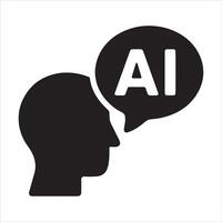 Ai head with speech bubble modern communication concept vector