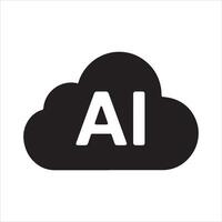 Abstract ai cloud computing technology design vector