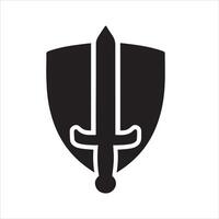 Detailed design of a sword and shield vector