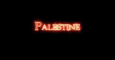 Palestine written with fire. Loop video