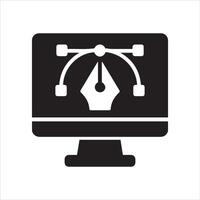 Computer monitor with integrated design software interface vector
