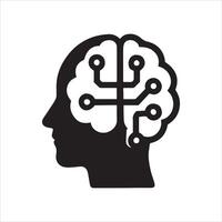 Abstract ai brain neural network design illustration vector