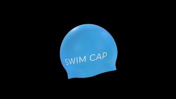 Swim Cap Rotating on a Transparent Background. Seamless Loop. 4K video