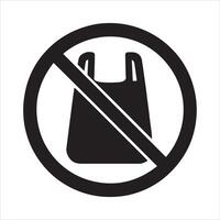 No plastic bag symbol crossed out icon for eco friendly designs vector