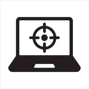 Laptop computer with target graphic design vector