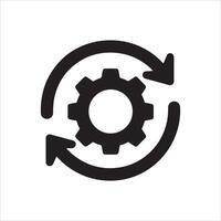 Circular arrows interlocking with a gear mechanism vector