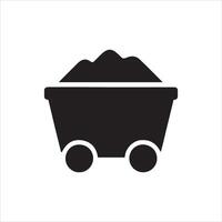 Detailed illustration of a mining cart for industrial design vector