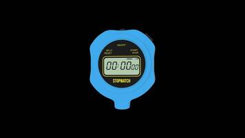 Stopwatch Timer Rotating on a Transparent Background. Seamless Loop. 4K video