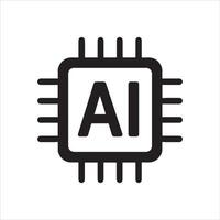 Detailed microchip circuitry design for ai technology vector