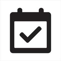 Completed task calendar icon with checkmark vector
