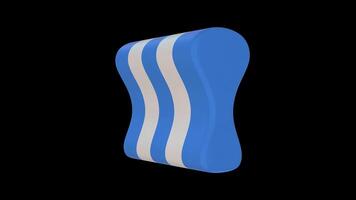 Swimming Pull Buoy Rotating on a Transparent Background. Seamless Loop. 4K video