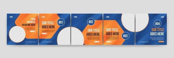 Modern Business Carousel Template Set for Marketing vector