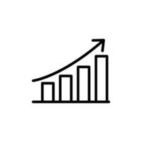 Simple line chart illustrating upward growth and progress. vector