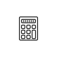 Simple line art calculator icon. Ideal for finance apps. vector