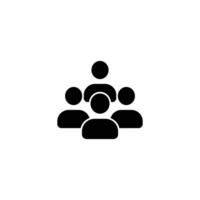 Simple icon representing a group of people working together. vector