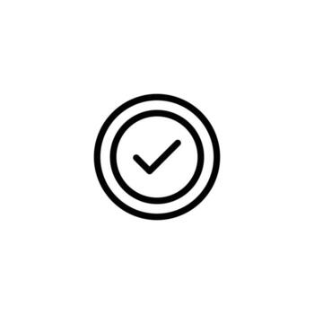 Simple checkmark icon in a circle. Represents approval, completion, confirmation. vector