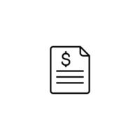 Simple icon of a financial document or invoice. Suitable for financial apps and websites. vector