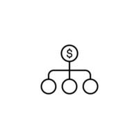 Visual representation of financial hierarchy, illustrating investment and distribution. vector