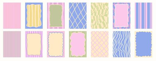 Scallop frame with line whimsical. Wavy line decorative poster with text frame pastel color. Scallop border on cute poster. illustration vector