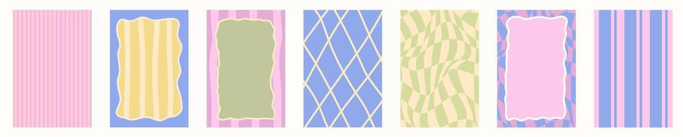 Scallop frame with line whimsical style. line decorative poster with text frame pastel color. Scallop border on cute poster. illustration vector