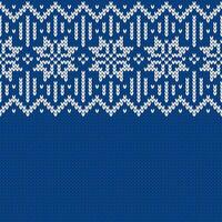 Template with empty place for text. Traditional seasonal seamless background for holiday design. Winter knitted wool sweater pattern with snowflakes. Knitwear texture. Christmas illustration vector