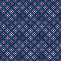 Winter knitted ornament with rhombs and dots. Diamond pattern seamless texture. vector