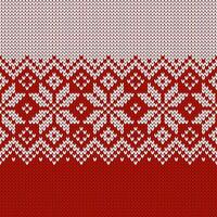 Scandinavian knitted seamless pattern. Norwegian native style sweater, ornament with snowflakes. Wool texture. Fair Isle design vector