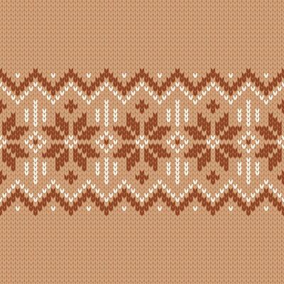 Norwegian native style sweater, ornament with snowflakes. Scandinavian knitted seamless pattern. Fair Isle design illustration. Wool texture. Winter holiday background