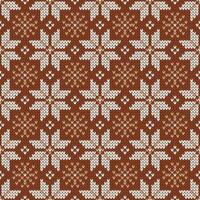 Scandinavian knitted seamless pattern. Winter holiday background with snowflakes vector