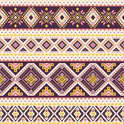 Aztec geometric background. Textile design, web design for making of clothes, accessories, decorative paper, wrapping, envelope. Tribal striped seamless pattern