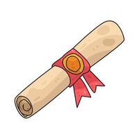 Illustration of Diploma scroll vector