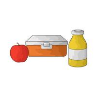 Illustration of Lunchbox with Apple and Drink vector