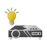 Illustration of projector with lightbulb vector