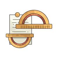 Protractor with paper vector