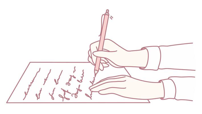 Elegant Hands Skillfully Writing a Thoughtful Letter with a Fine Pen Tool for Expression