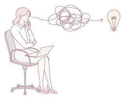 Woman brainstorming creative ideas vector