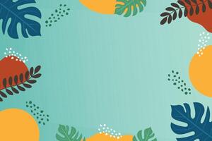 Tropical Leaves Background with Empty Space for Text Abstract Illustration. vector