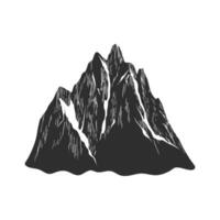 Mountain Range Silhouette Illustration. Majestic Peaks vector