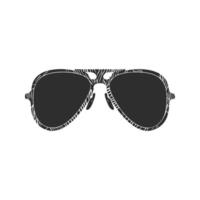 Aviator Sunglasses With Zebra Pattern Silhouette Illustration. Fashion And Style Statement Isolated Illustration vector