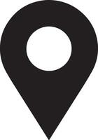 Simple Black Location Pin Icon A Minimalist GPS Marker for Navigation, Maps, and Digital Design Projects vector