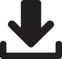 Simple Black Download Icon A Bold Arrow Pointing Down, Indicating a Quick and Easy Download Process on a White Background vector